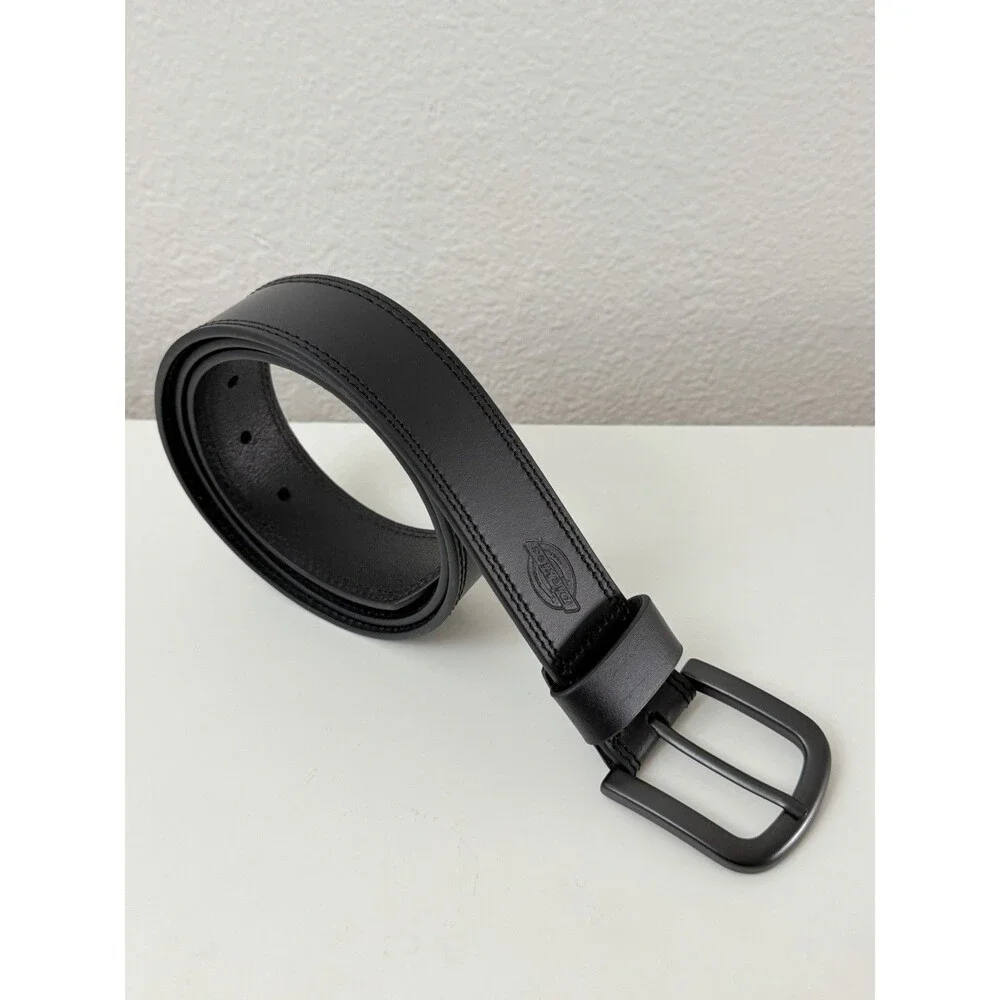 Dickies Mens Leather Belt Size 36 Black Genuine Leather Casual Work Belt